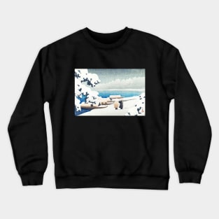 Hashidate in the Snow by Kawase Hasui Crewneck Sweatshirt